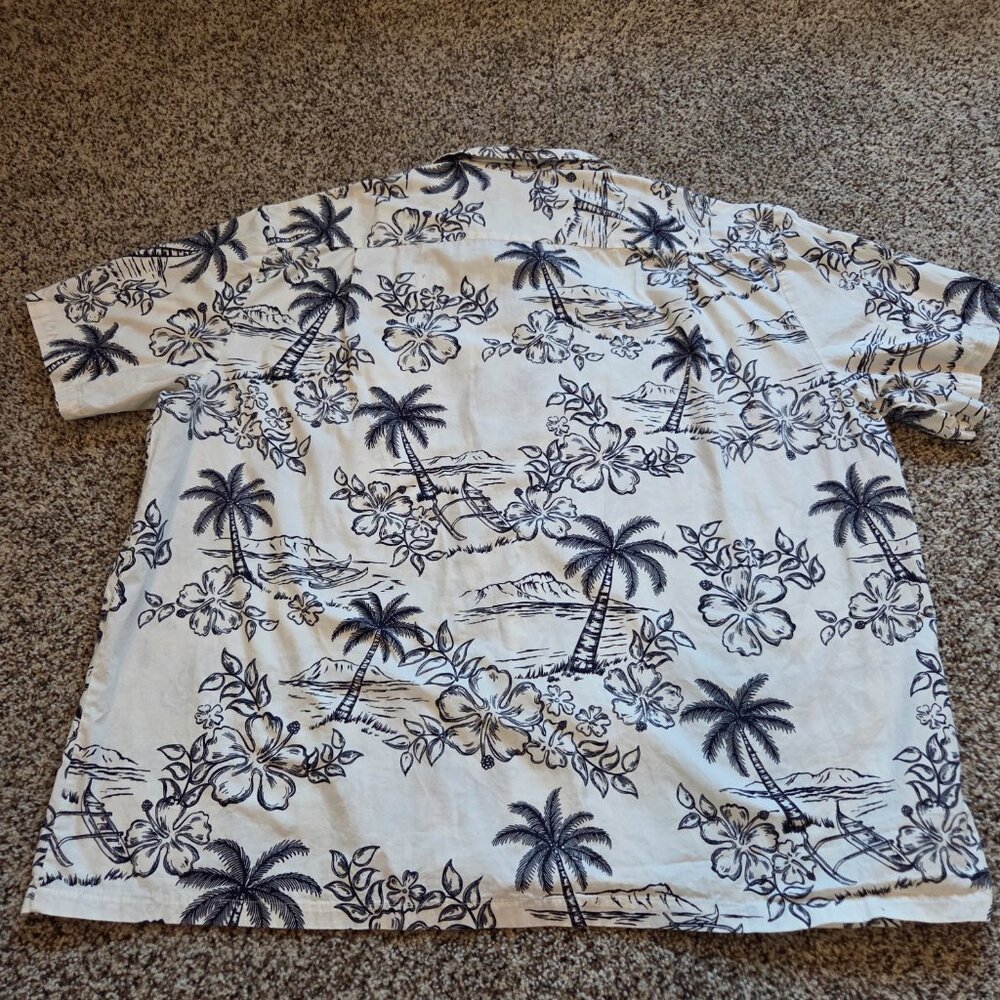 Vintage Hilo Hattie Hawaiian Shirt Mens 4XL Button Up Palm Trees Floral Resort - Picture 2 of 8